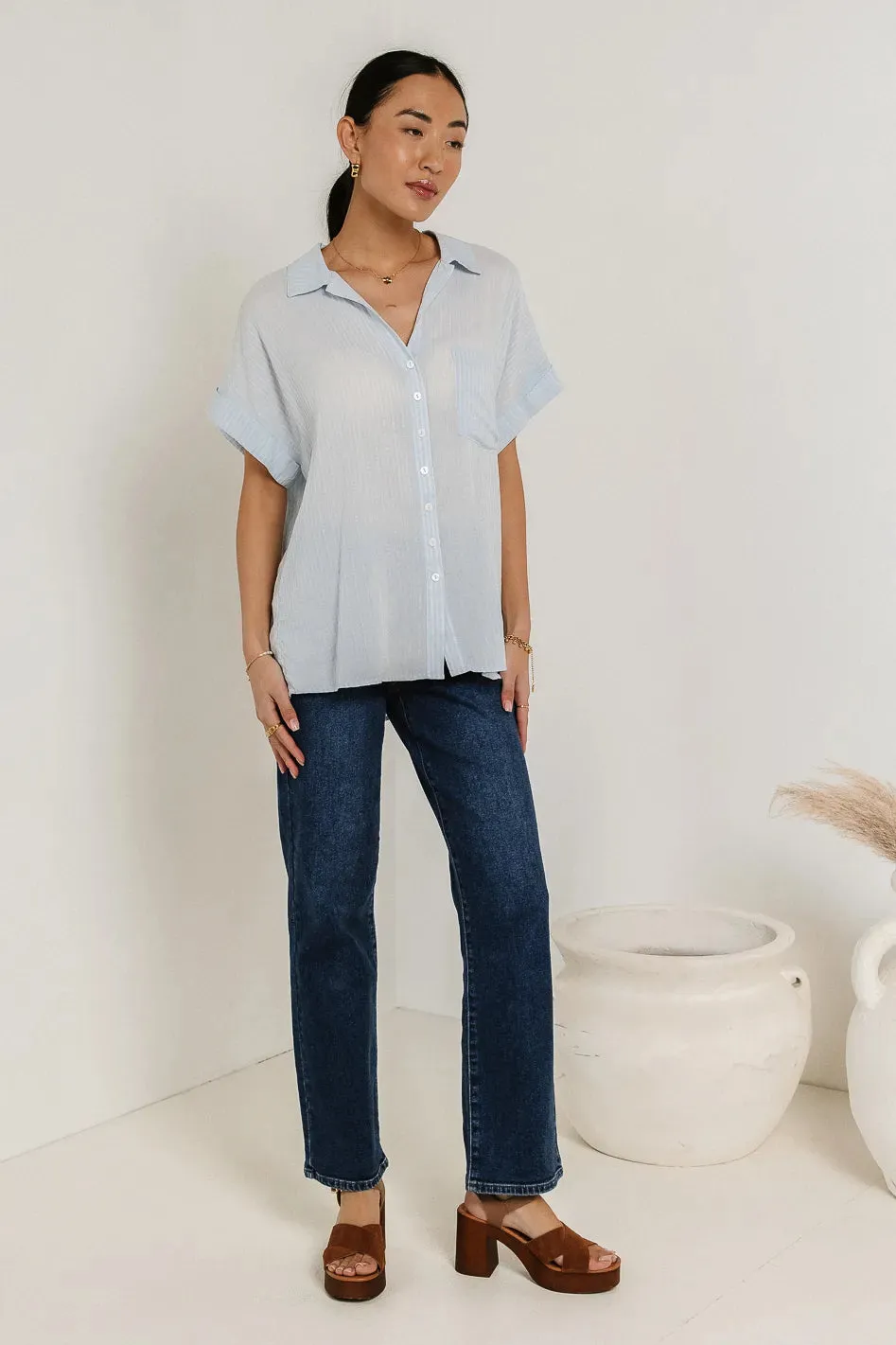 Sammie Button Up in Blue - FINAL SALE sold by bohme product image thumbnail 4