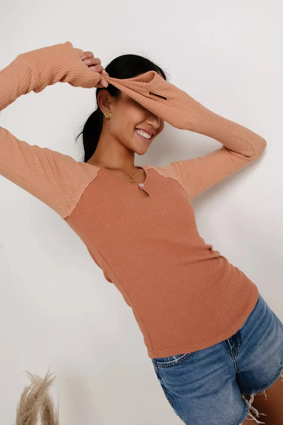 Skye Contrast Top in Terracotta - FINAL SALE sold by bohme product image thumbnail 4