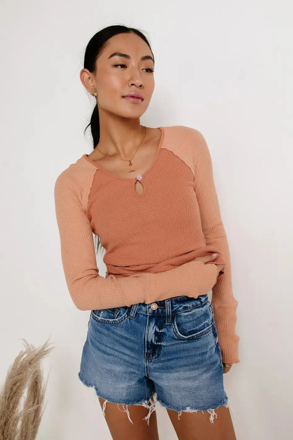 Skye Contrast Top in Terracotta - FINAL SALE sold by bohme product image thumbnail 5