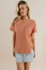 Ariella Waffle Knit Top in Coral sold by bohme