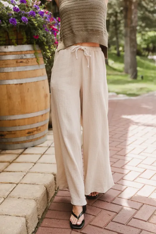 Brandi Wide Leg Pants in Natural - FINAL SALE sold by bohme