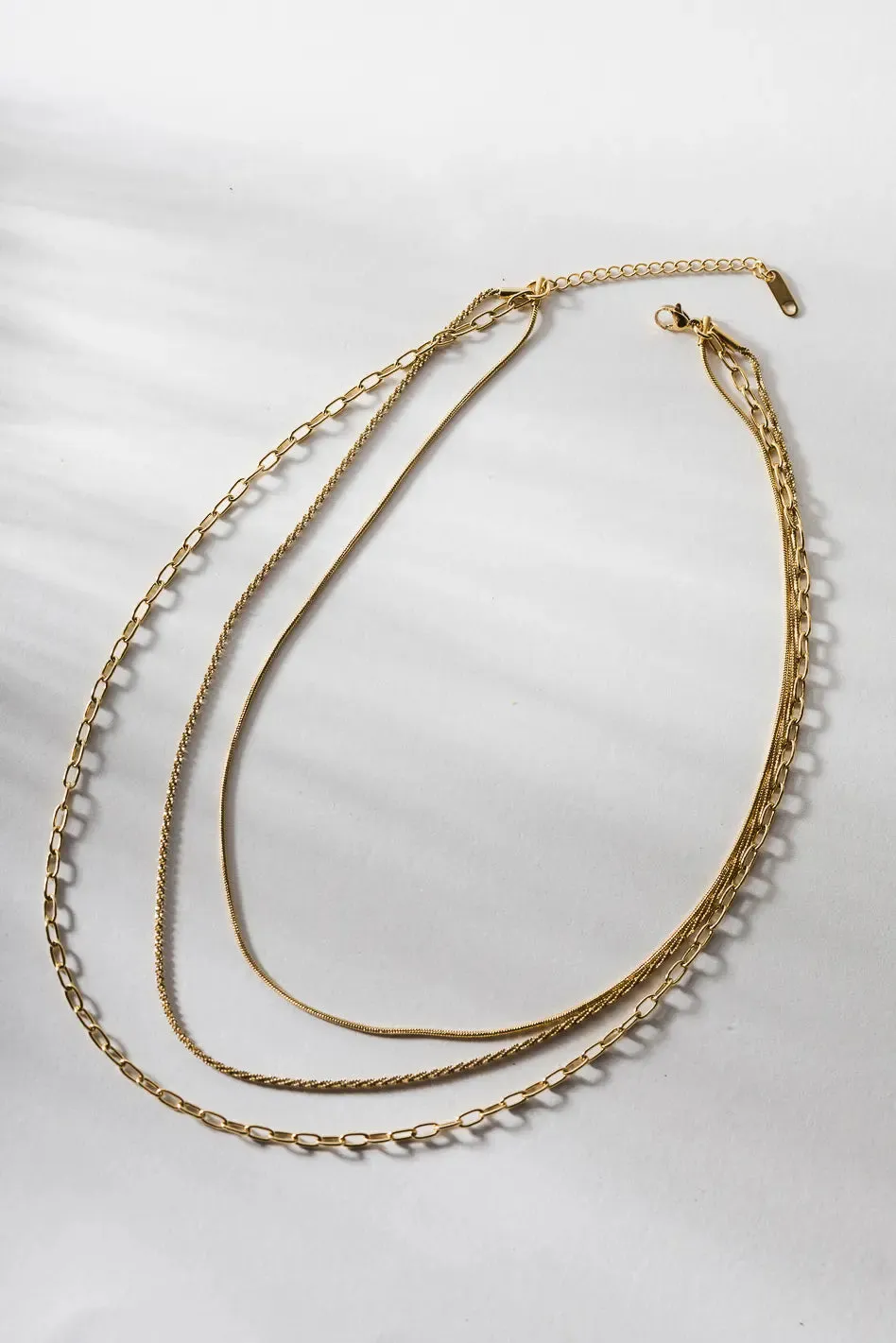 Izzie Layered Necklace in Gold - Tarnish Free sold by bohme