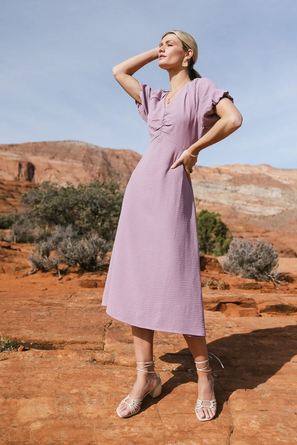 Maeve Midi Dress in Lavender - FINAL SALE sold by bohme