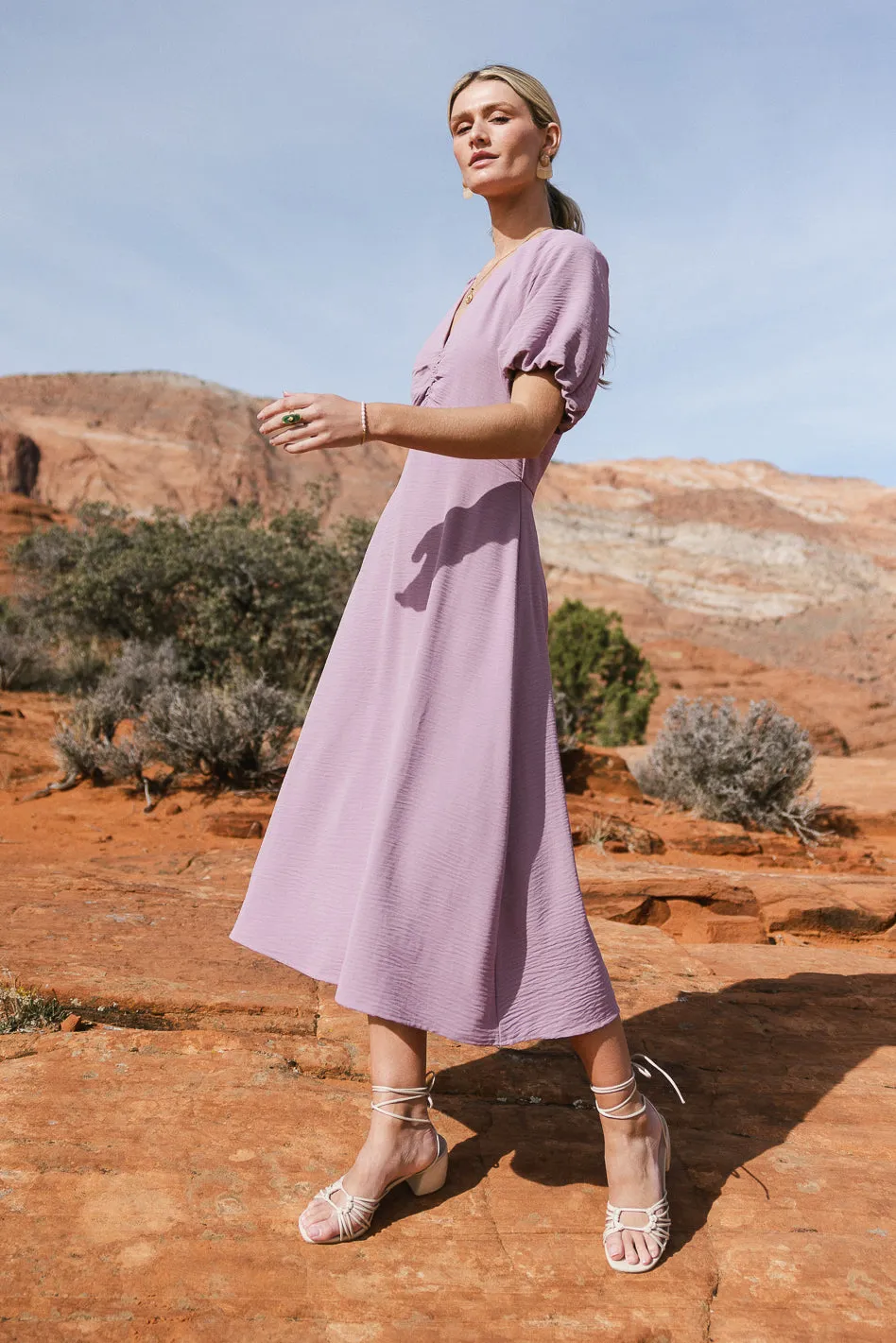 Maeve Midi Dress in Lavender - FINAL SALE sold by bohme product image thumbnail 3