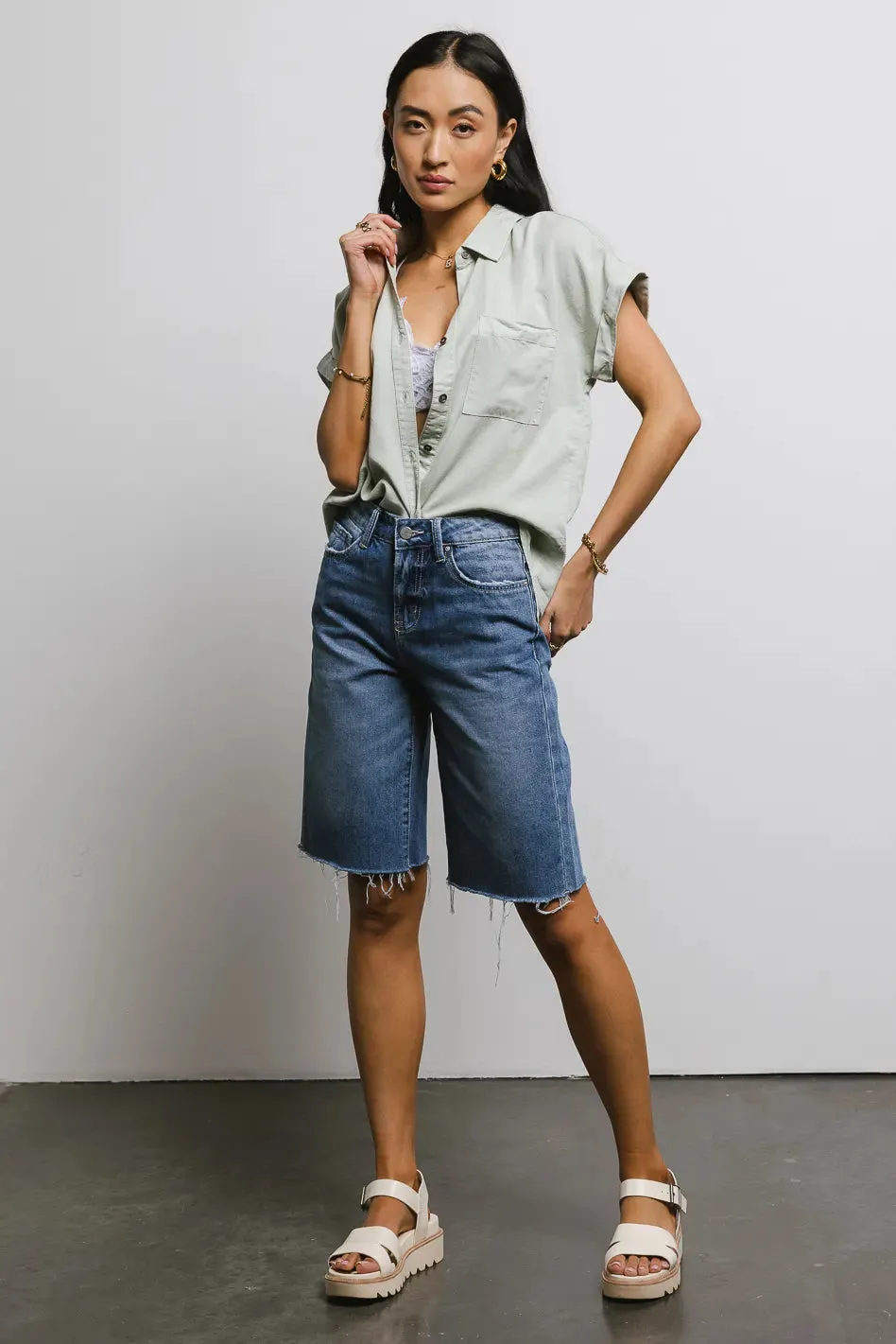 Avery Button Up in Sage sold by bohme product image thumbnail 4