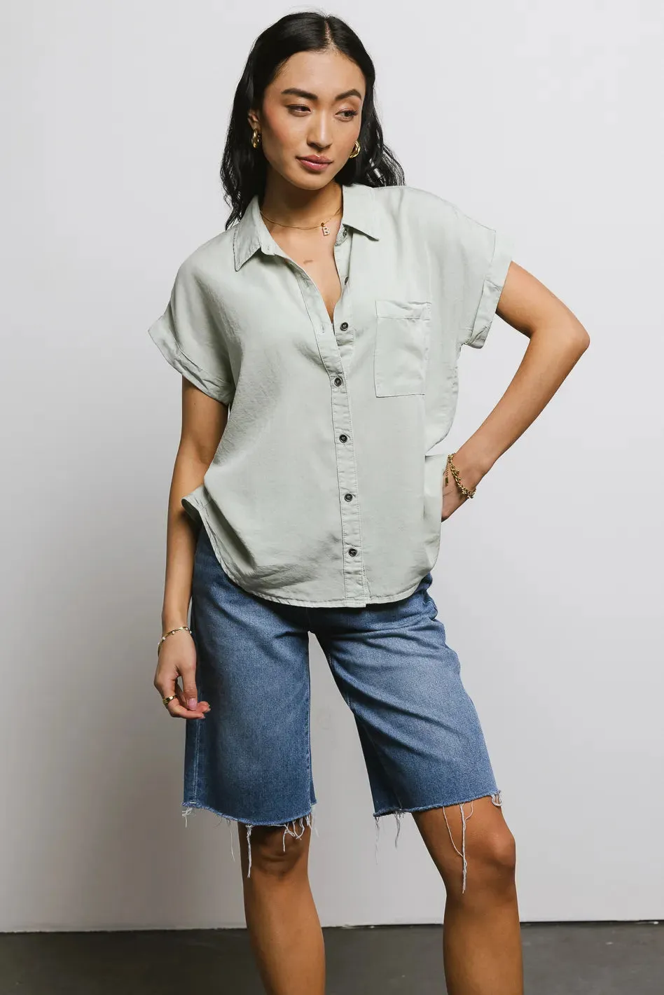 Avery Button Up in Sage sold by bohme product image thumbnail 2