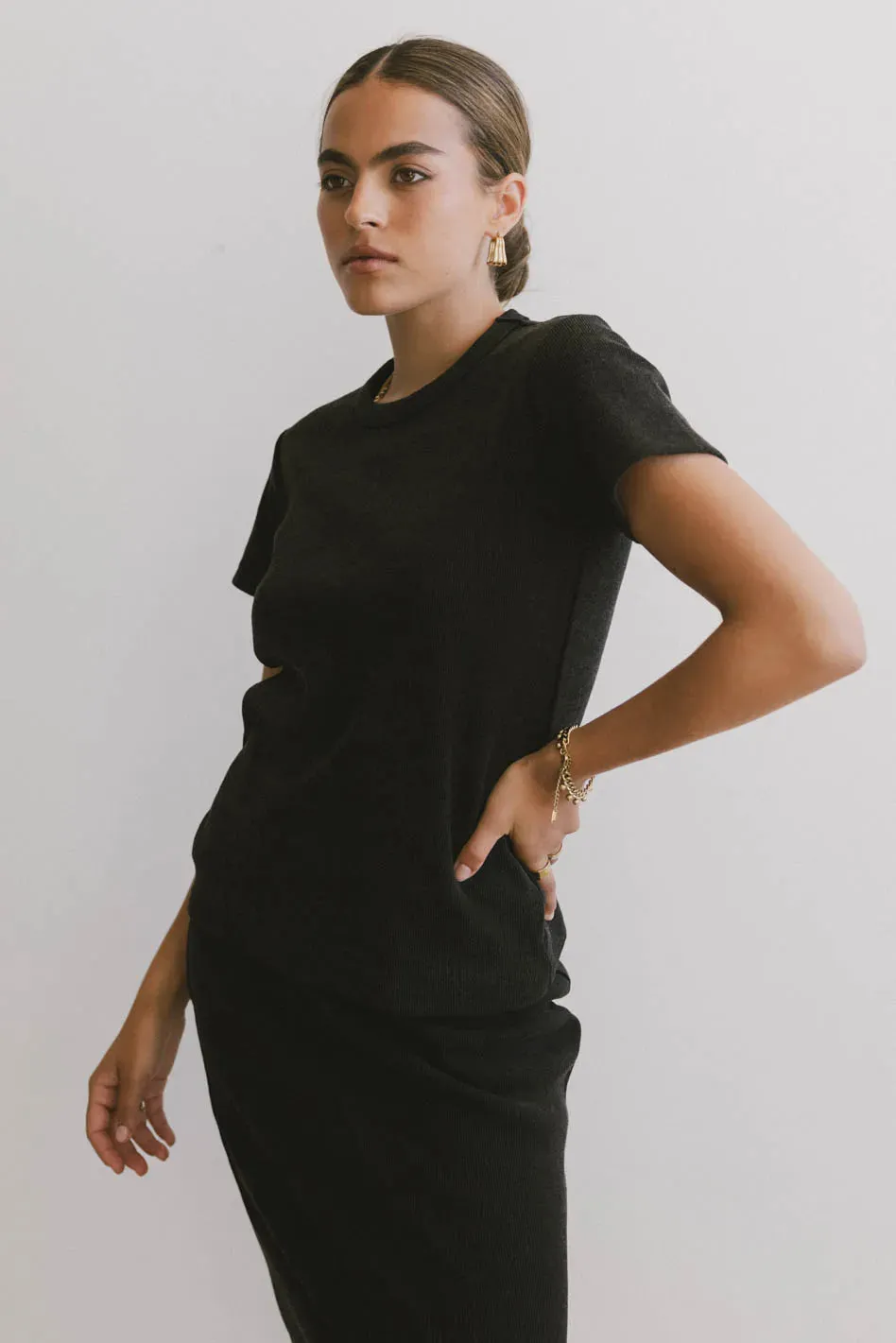 Calais Ribbed Top in Black - FINAL SALE sold by bohme