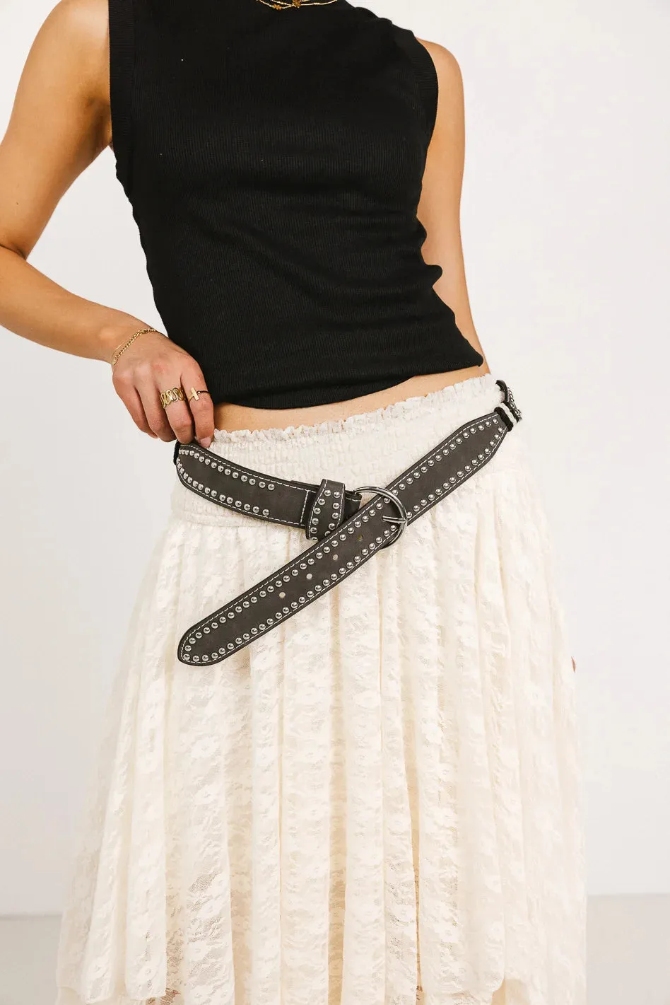 Westie Studded Belt in Black sold by bohme