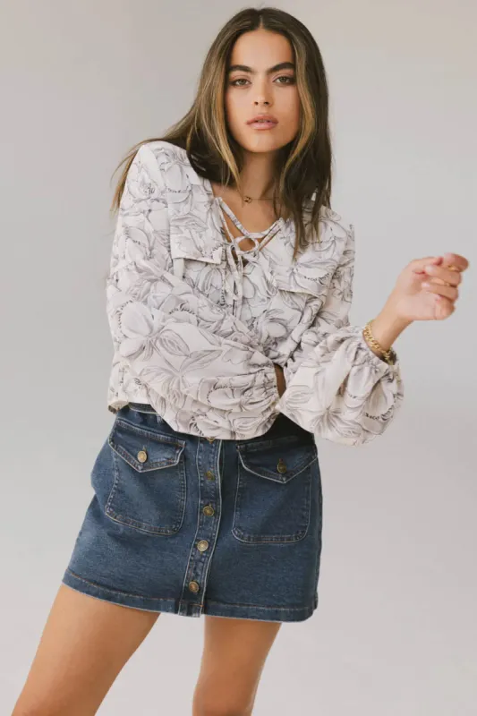 Isa Floral Blouse in Cream - FINAL SALE sold by bohme