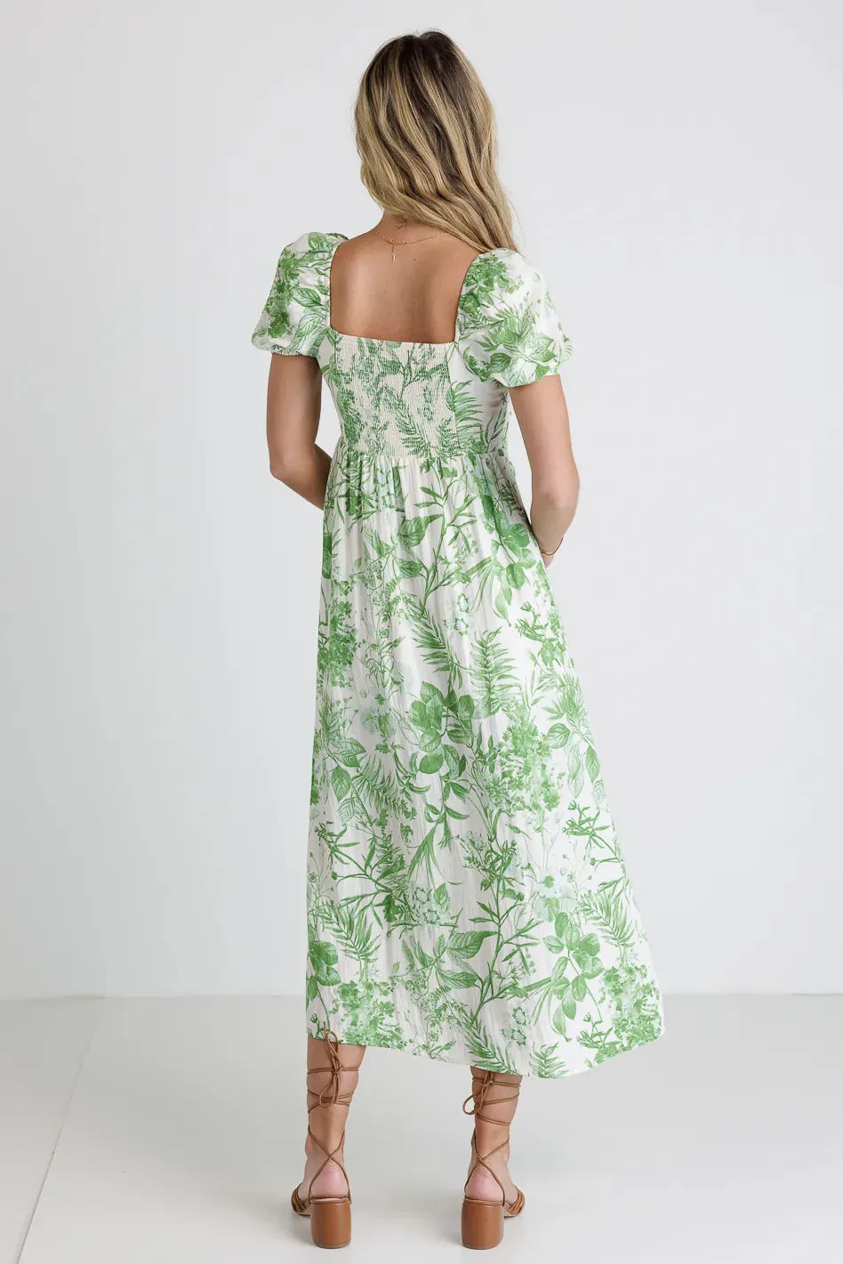 Leaf Printed Midi Dress - FINAL SALE sold by bohme product image thumbnail 3