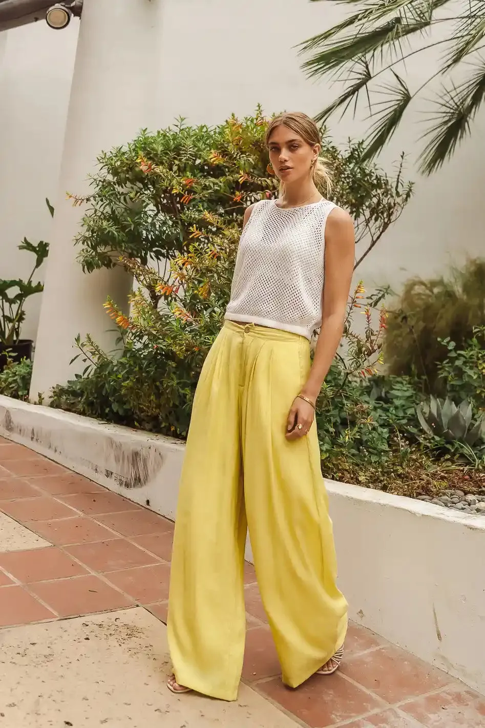 Nova Wide Leg Pants in Yellow - FINAL SALE sold by bohme product image thumbnail 5