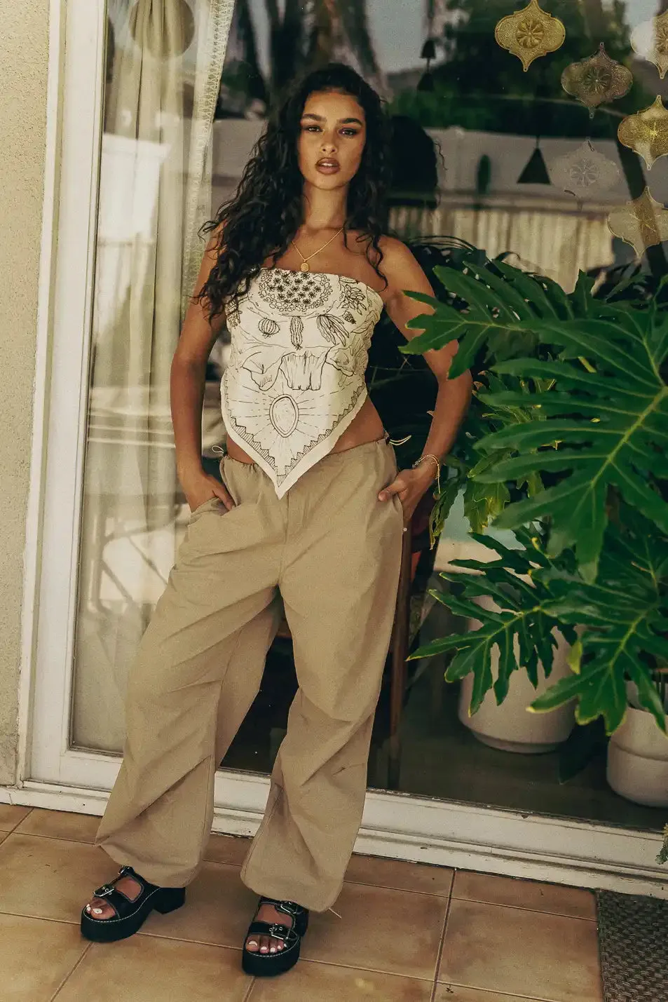 Charlie Parachute Pants in Khaki - FINAL SALE sold by bohme product image thumbnail 2