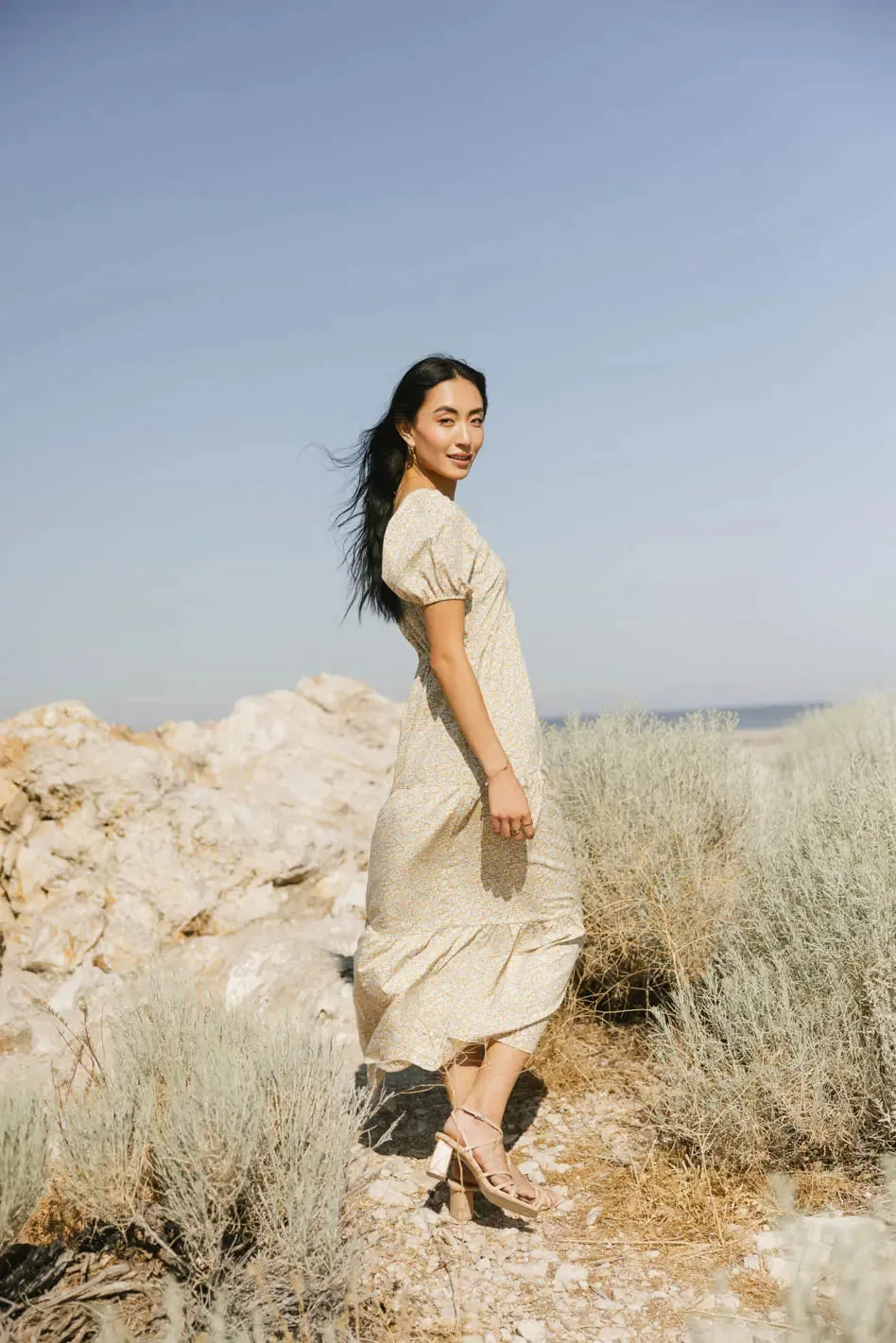 Amelia Ditsy Floral Dress in Yellow - FINAL SALE sold by bohme product image thumbnail 4