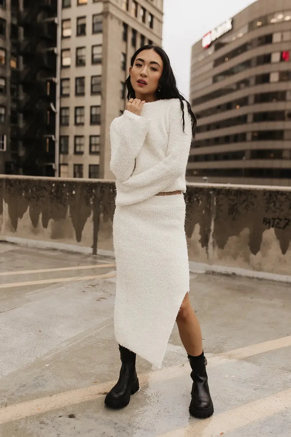 Briley Fuzzy Skirt in Cream - FINAL SALE sold by bohme product image thumbnail 5