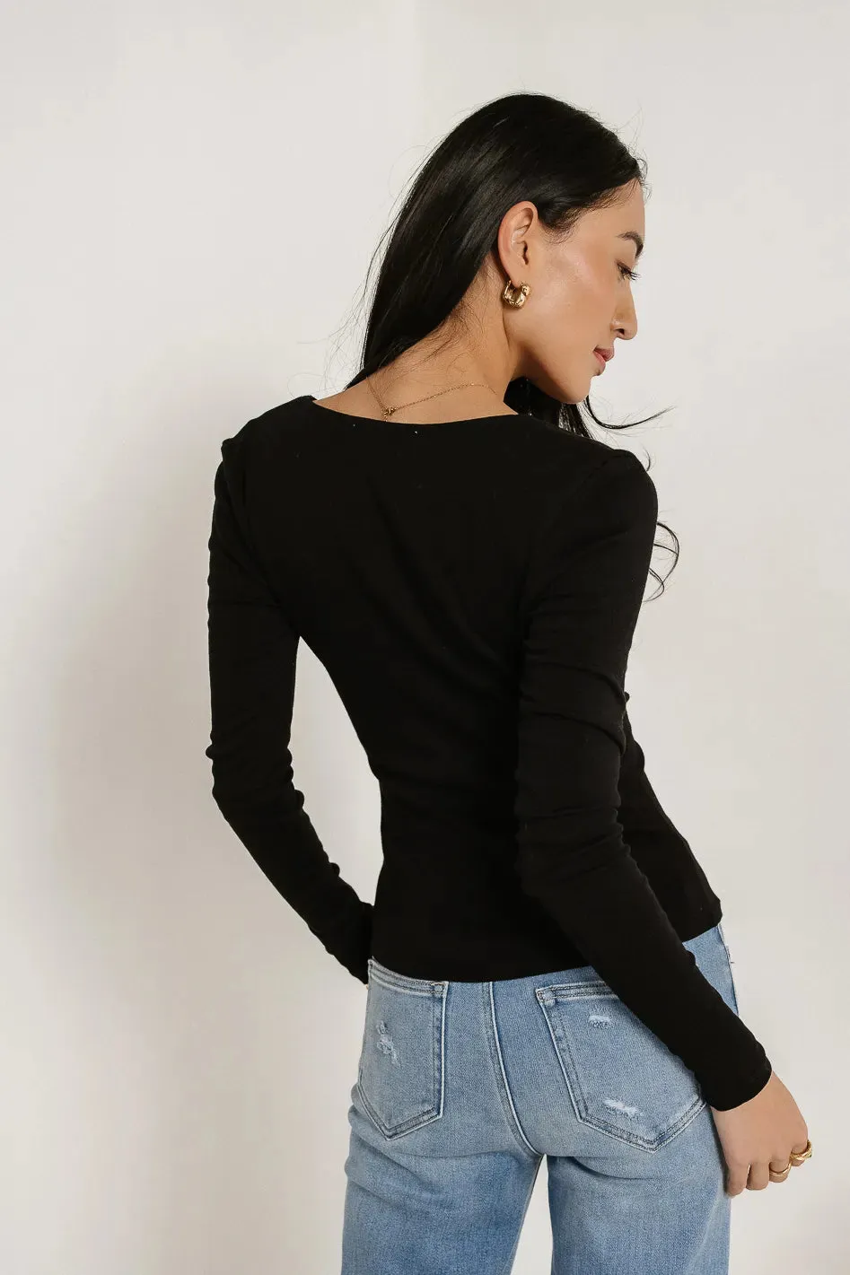 Mackenzie Ruched Top in Black - FINAL SALE sold by bohme product image thumbnail 2