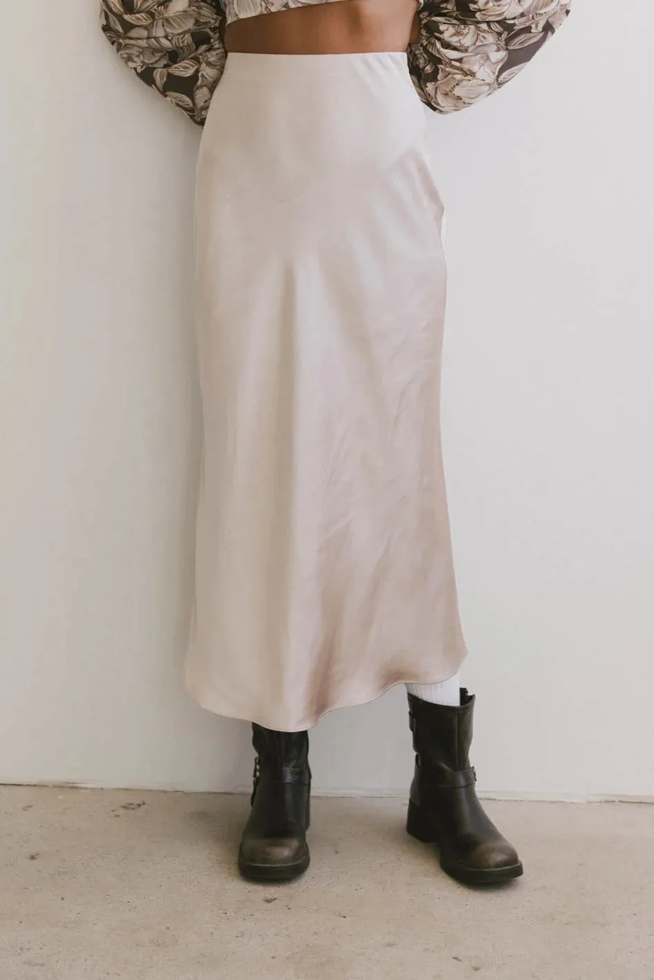 Preston Satin Skirt in Champagne - FINAL SALE sold by bohme product image thumbnail 2