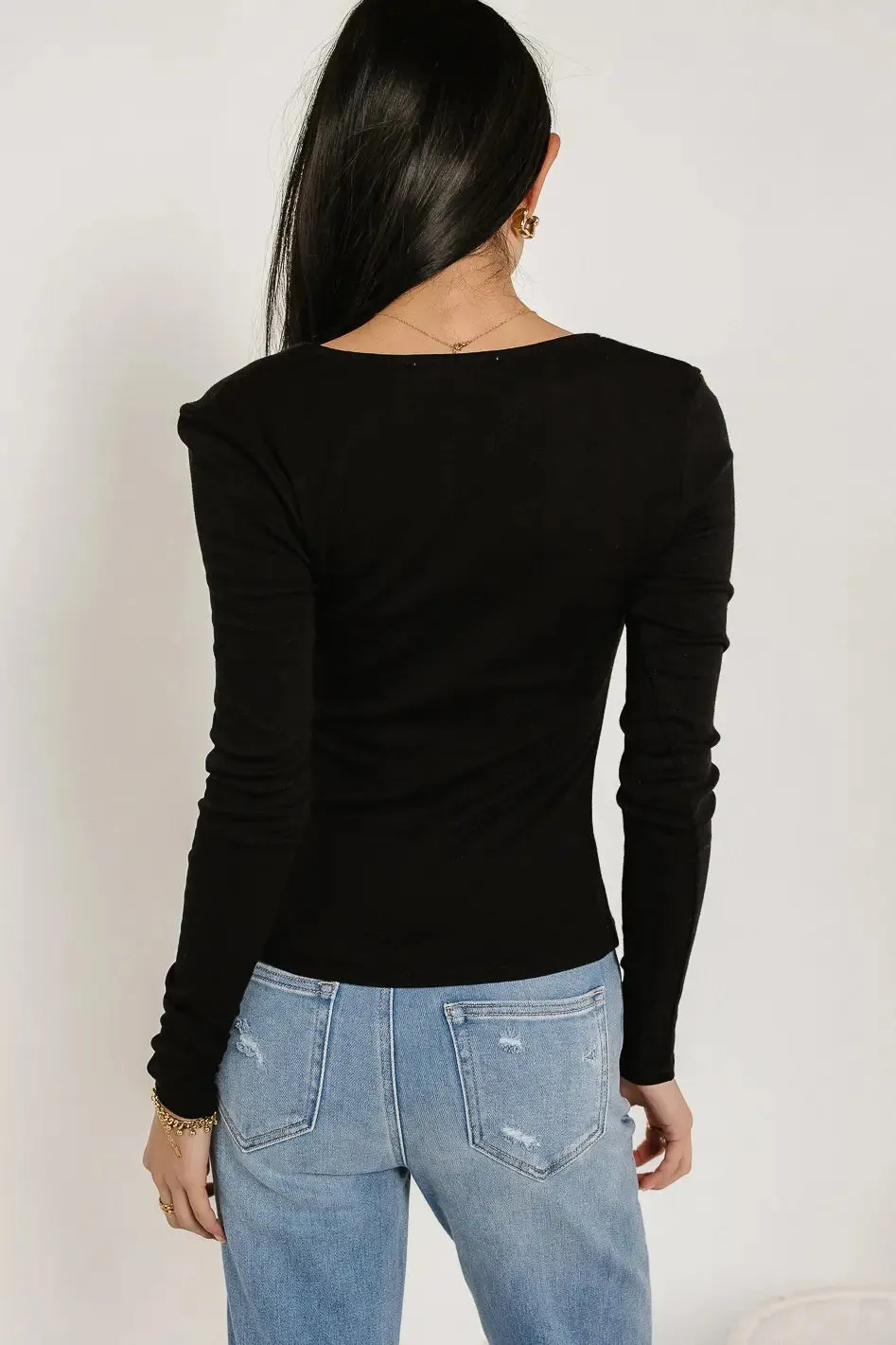 Mackenzie Ruched Top in Black - FINAL SALE sold by bohme product image thumbnail 4