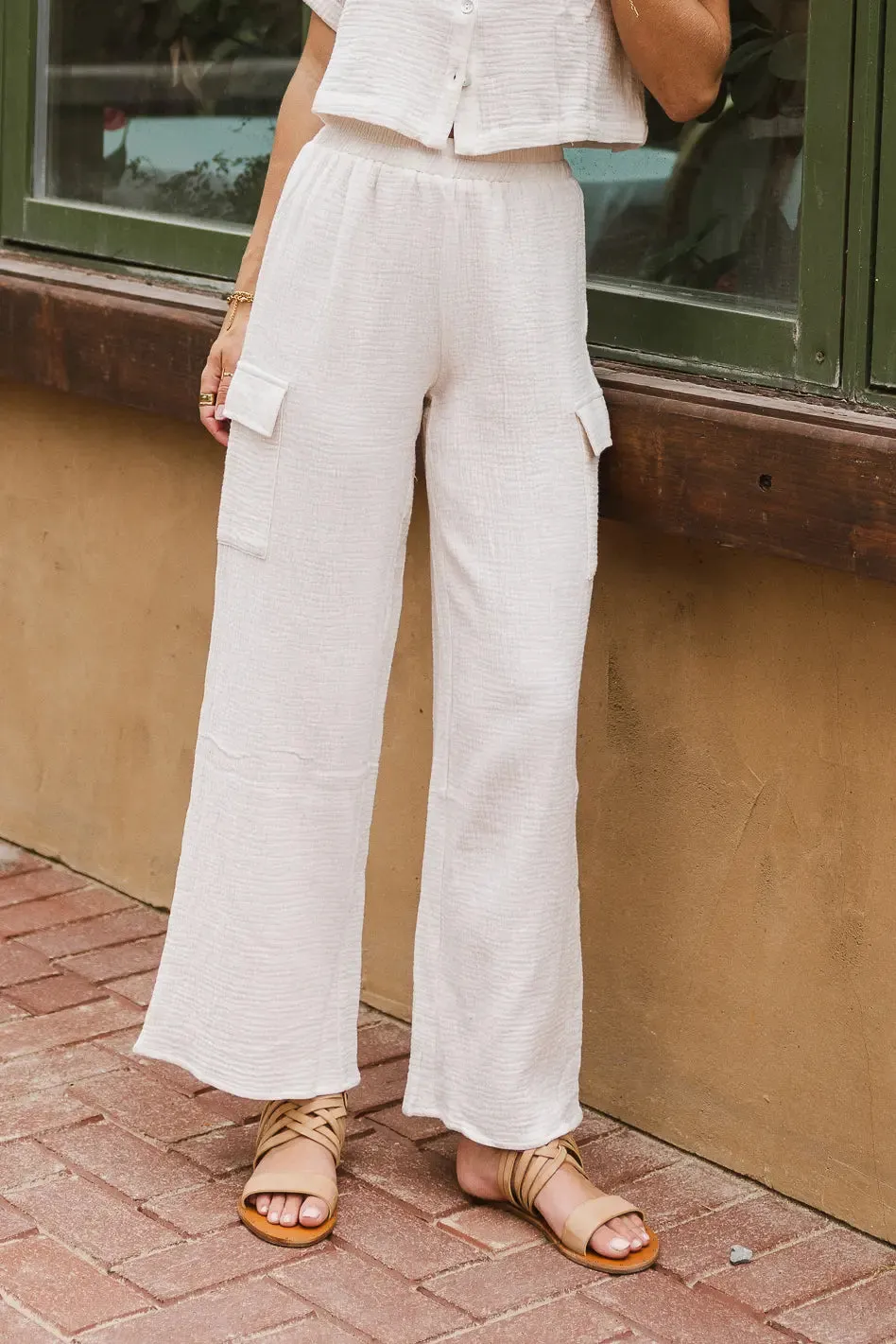 Benji Cotton Gauze Pants in Ecru - FINAL SALE sold by bohme product image thumbnail 2