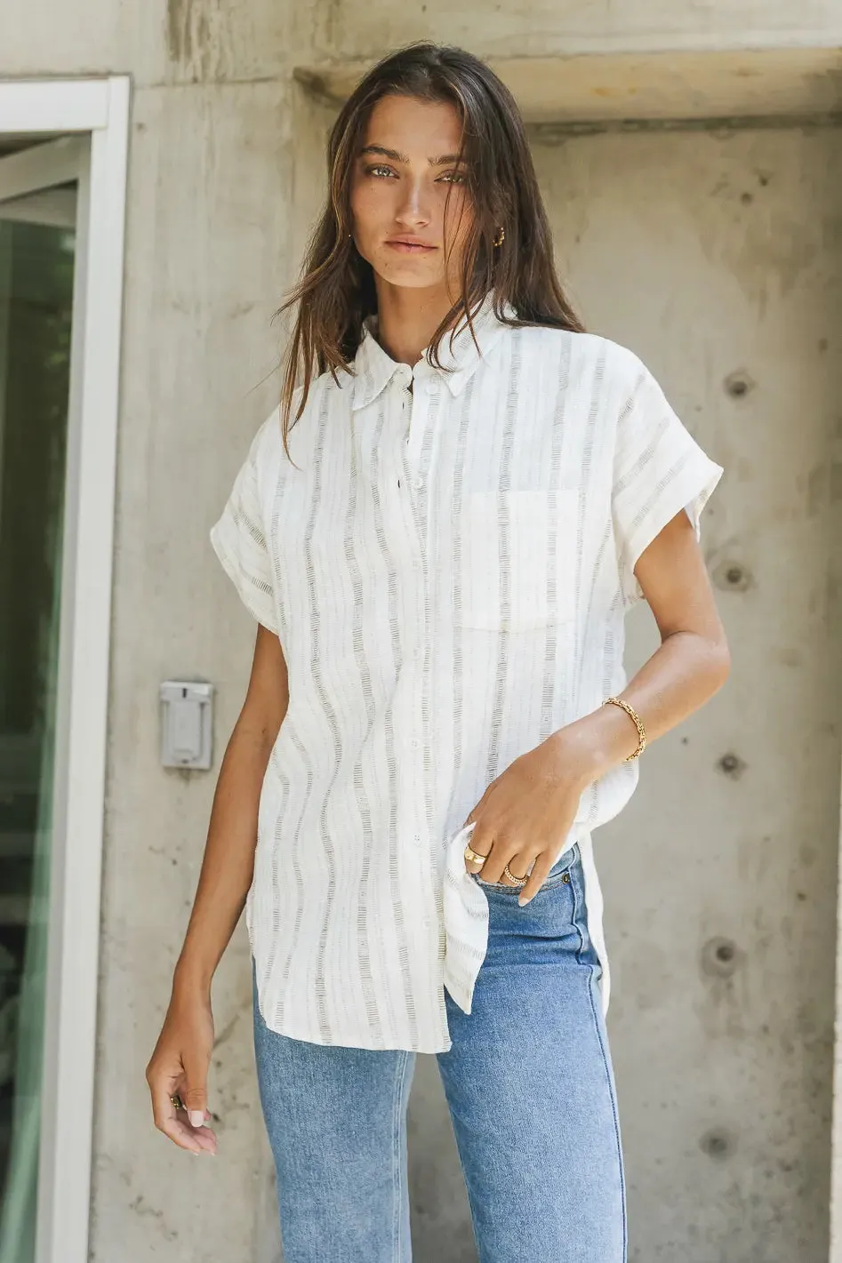 Marley Printed Button Up sold by bohme