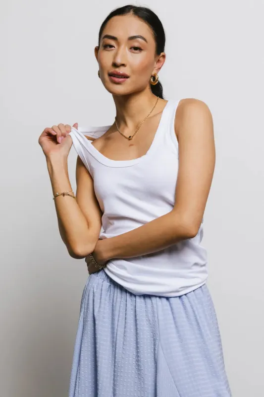 Olivia Ribbed Tank in Off White - FINAL SALE sold by bohme