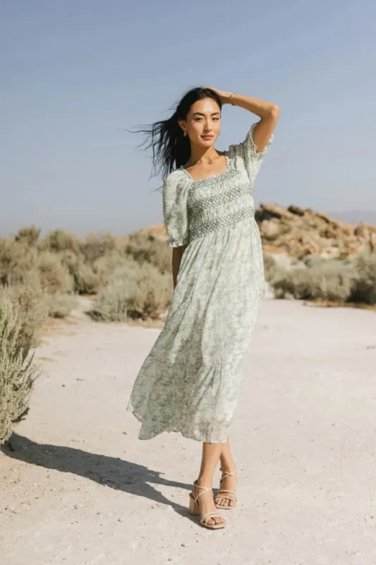 Nadia Smocked Midi Dress - FINAL SALE sold by bohme