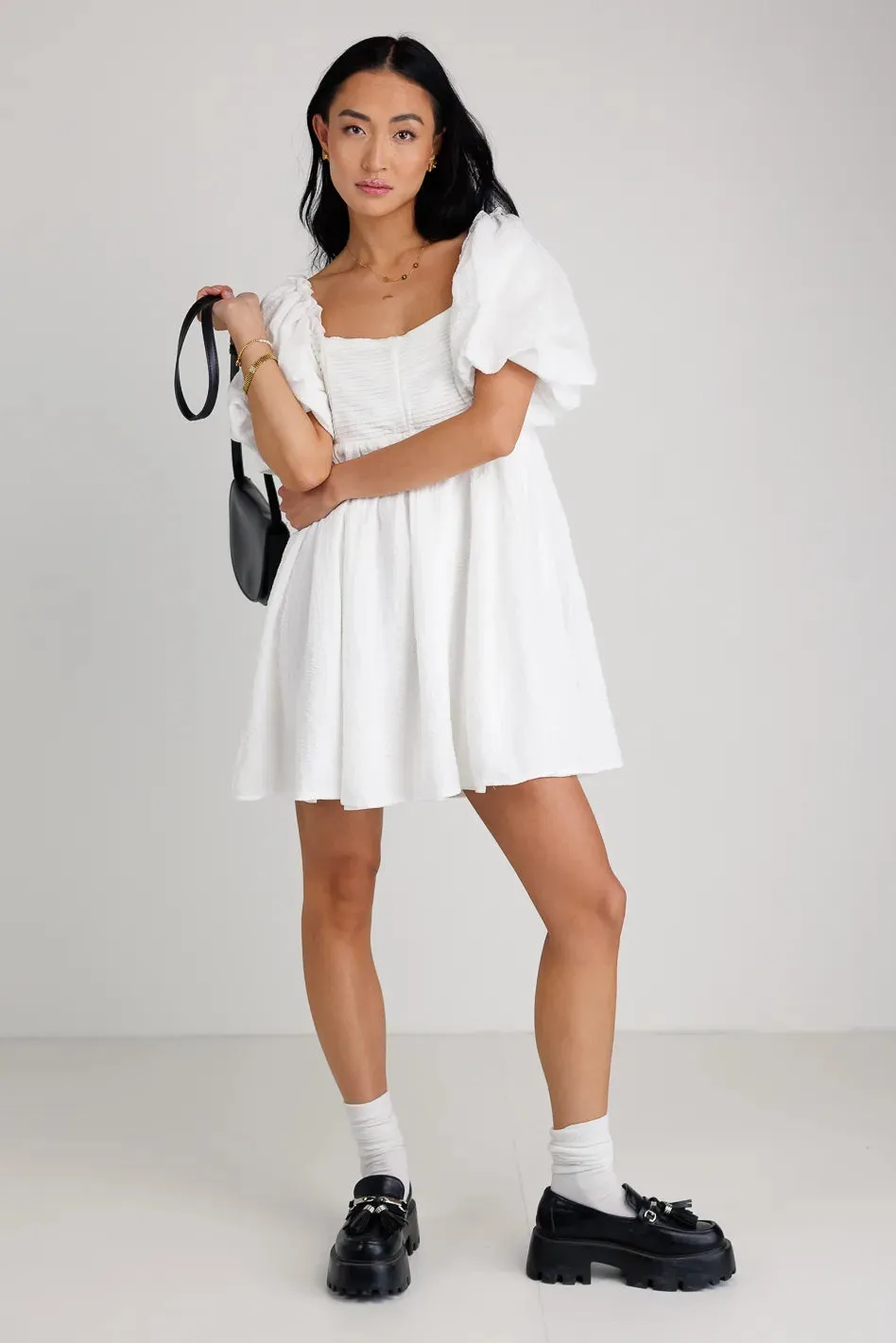 Ryann Mini Dress in White - FINAL SALE sold by bohme product image thumbnail 4