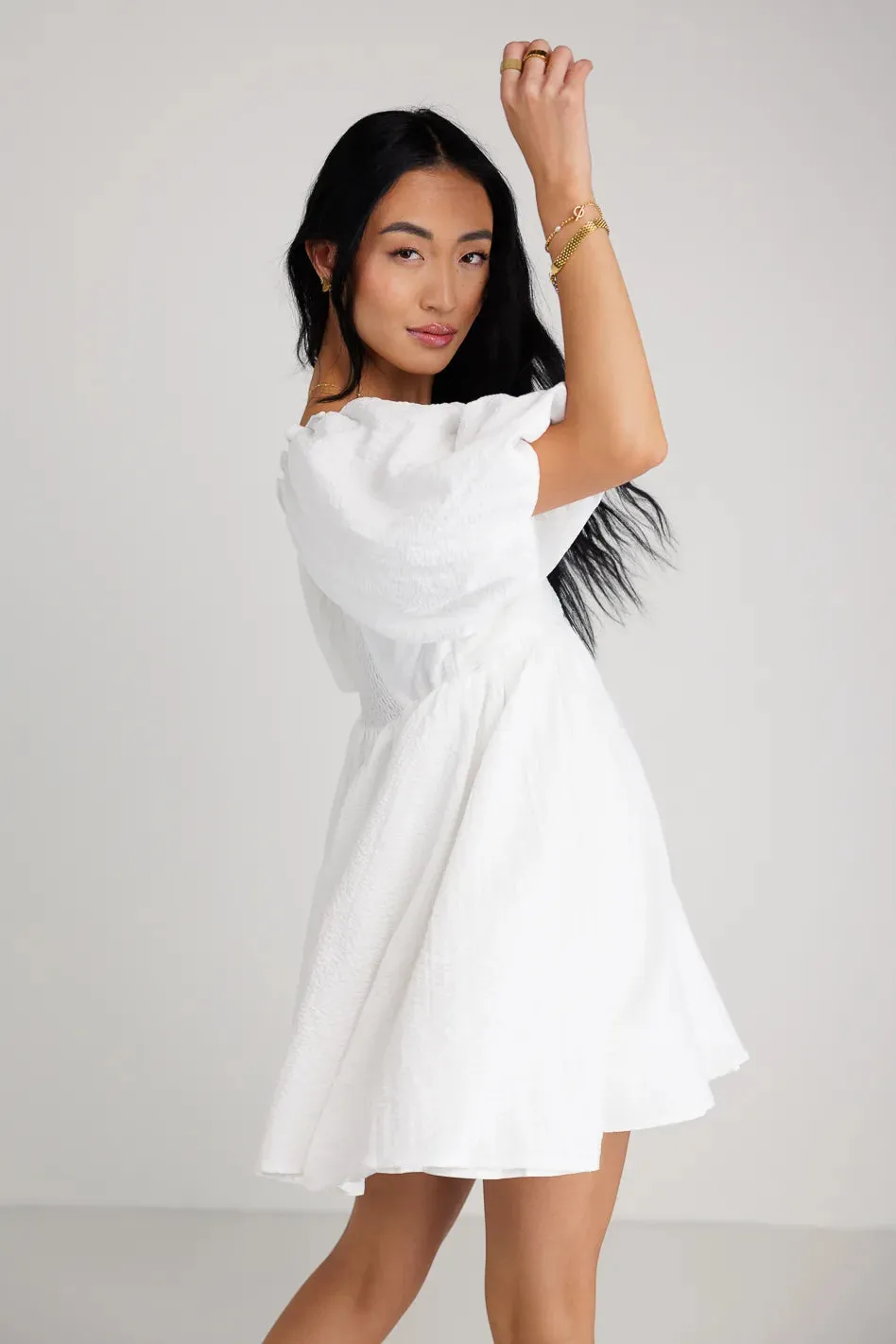 Ryann Mini Dress in White - FINAL SALE sold by bohme product image thumbnail 5