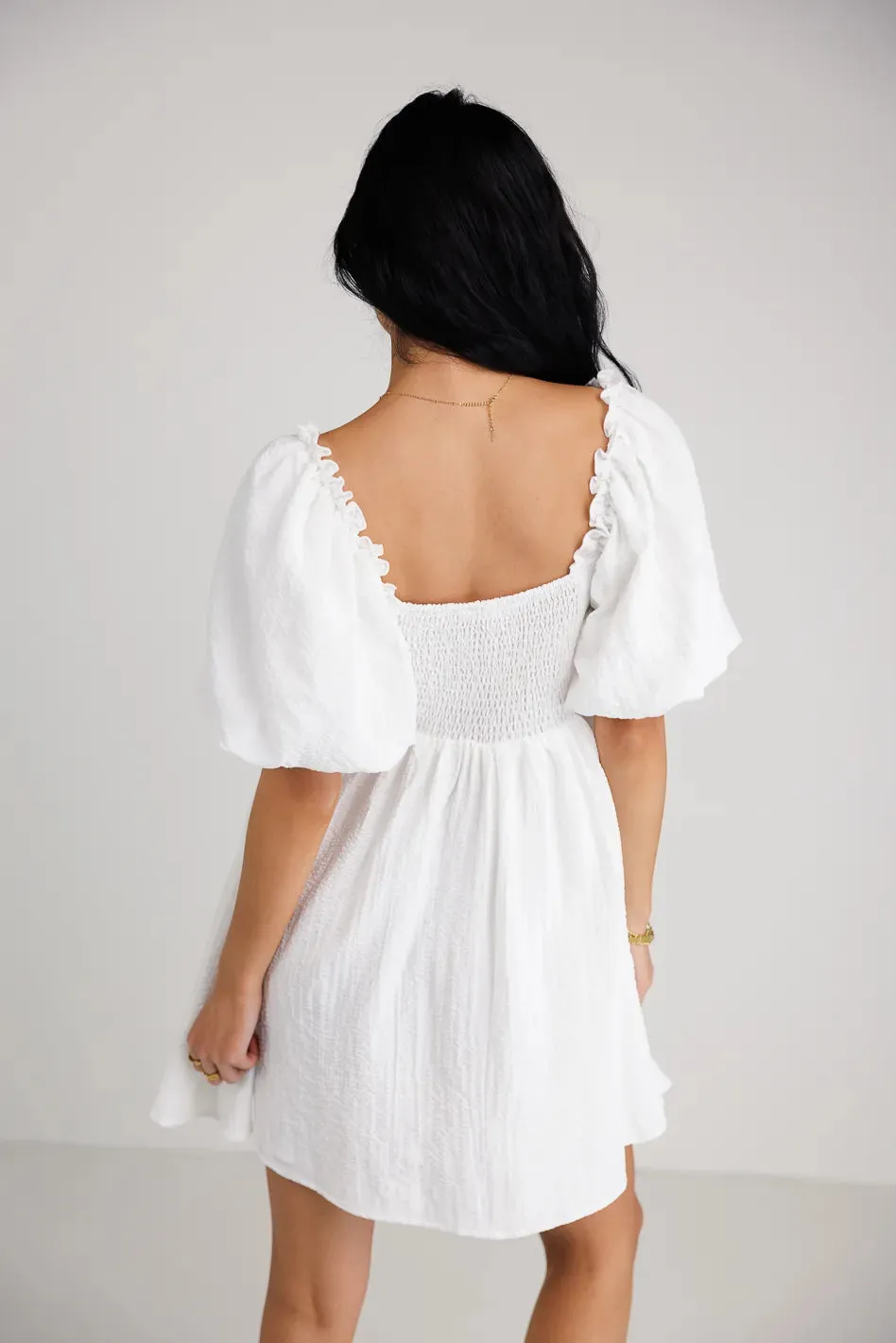 Ryann Mini Dress in White - FINAL SALE sold by bohme product image thumbnail 2