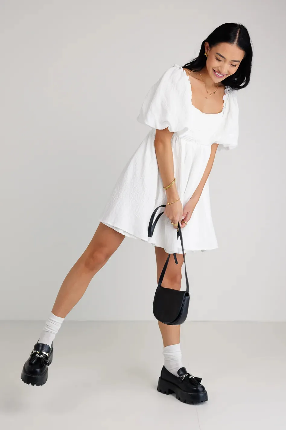 Ryann Mini Dress in White - FINAL SALE sold by bohme