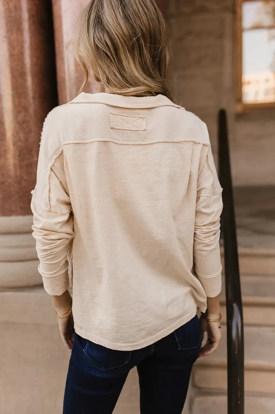 Vittoria Oversized Top in Natural - FINAL SALE sold by bohme product image thumbnail 3