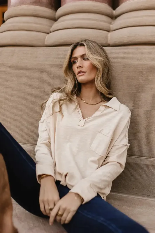 Vittoria Oversized Top in Natural - FINAL SALE sold by bohme