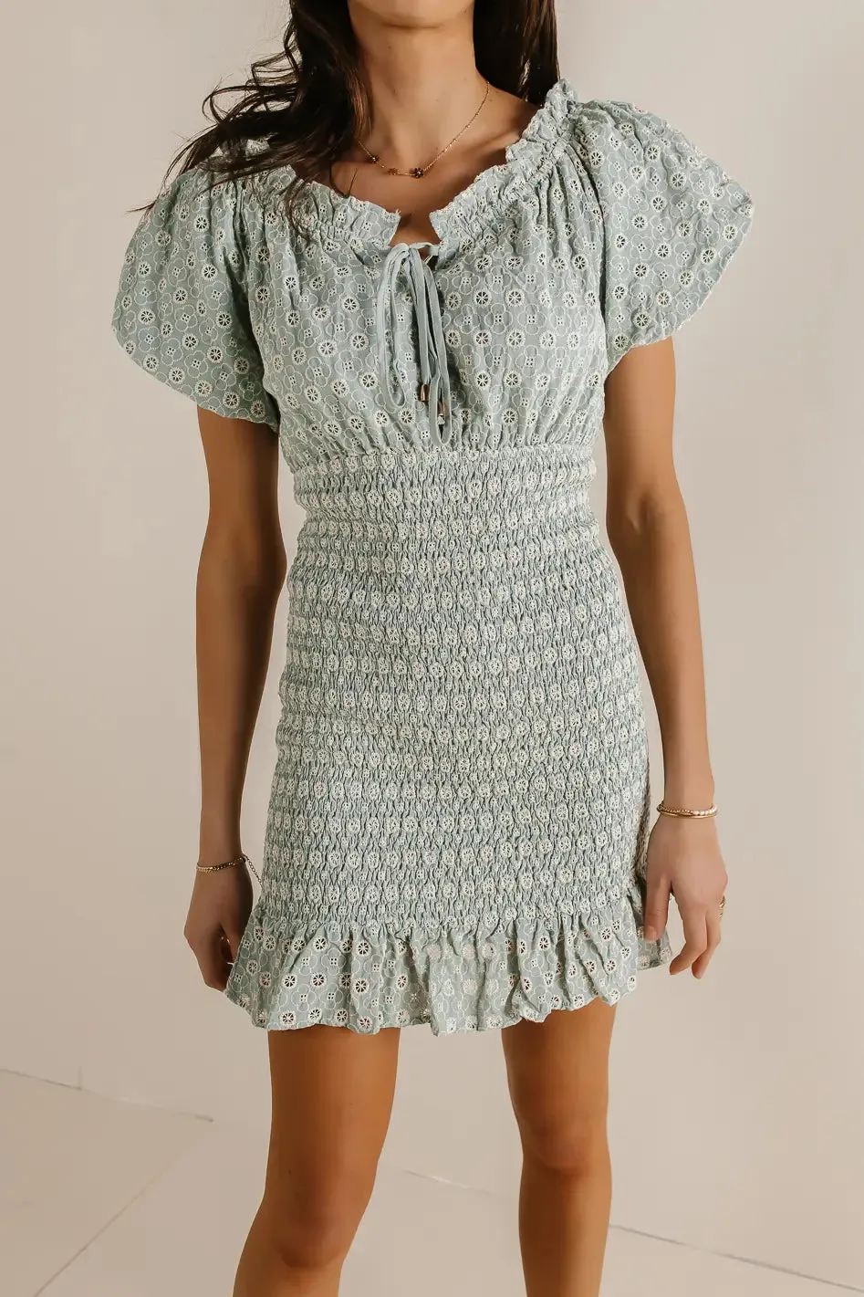 Taylee Smocked Dress in Sage - FINAL SALE sold by bohme product image thumbnail 3
