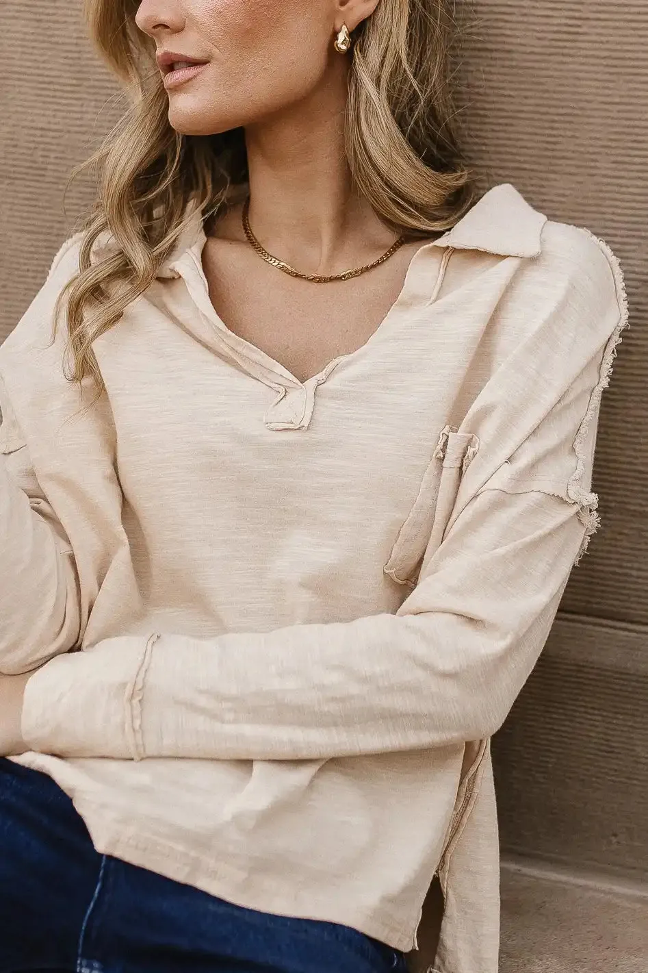 Vittoria Oversized Top in Natural - FINAL SALE sold by bohme product image thumbnail 2