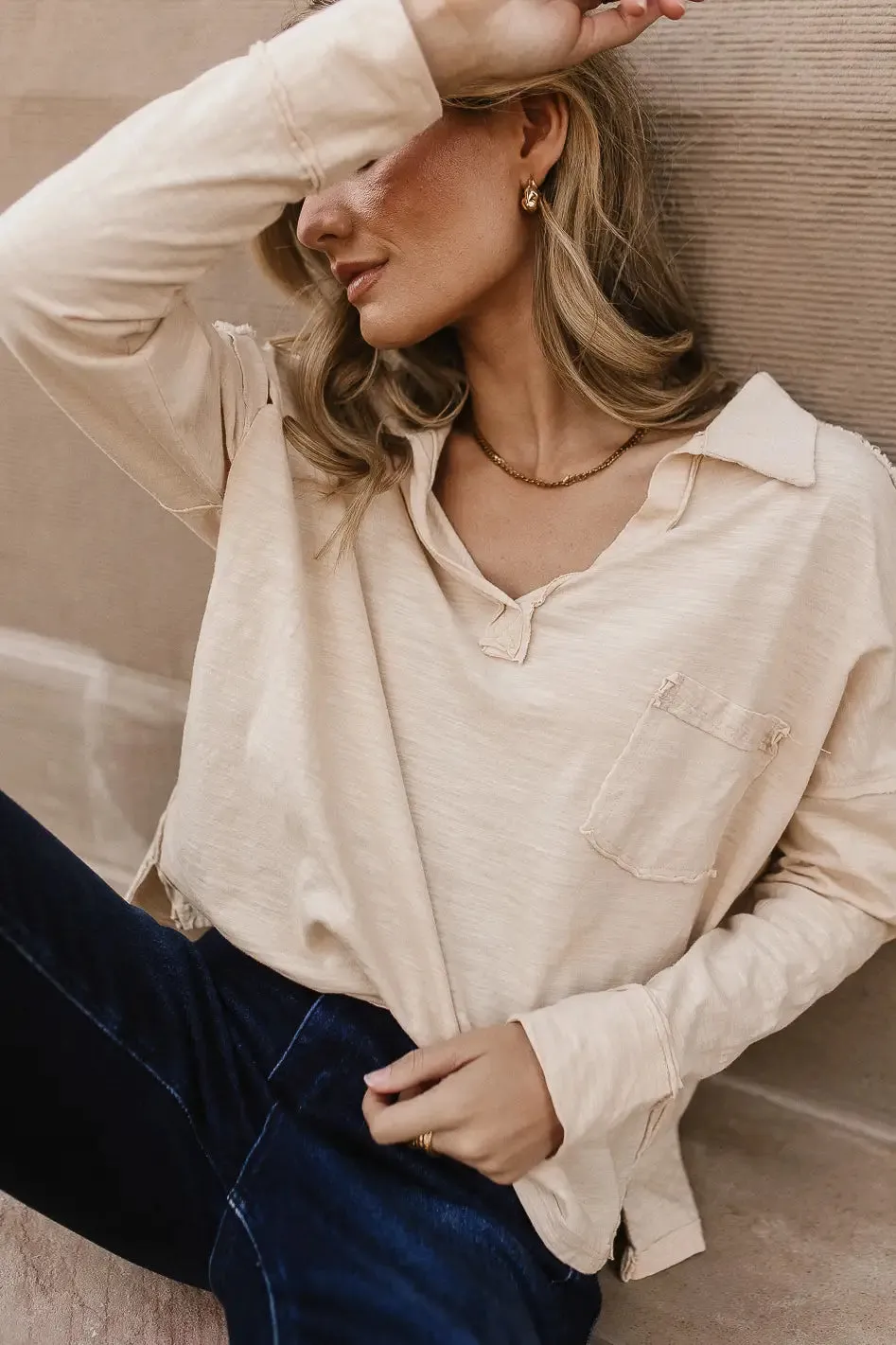 Vittoria Oversized Top in Natural - FINAL SALE sold by bohme product image thumbnail 5