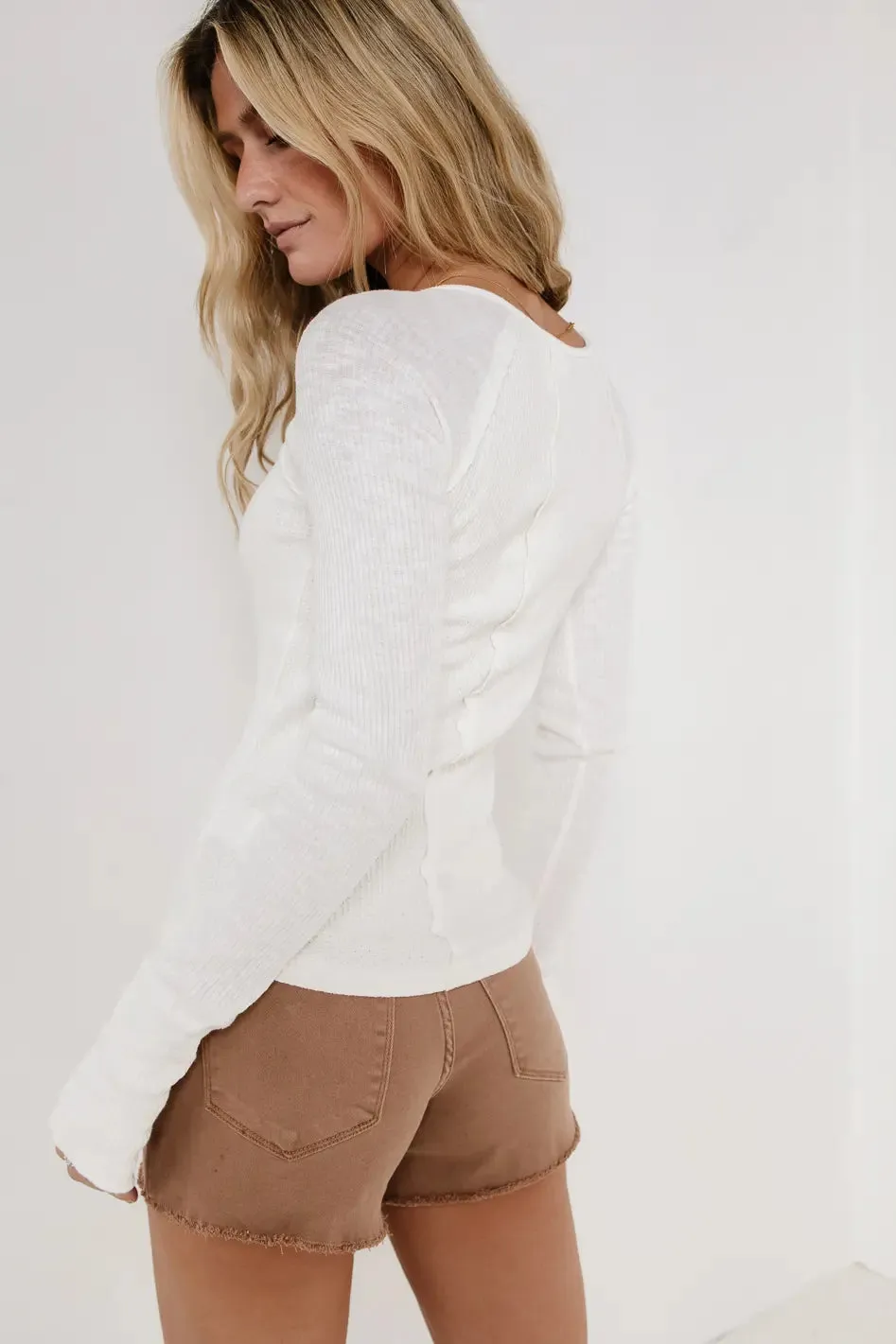 Skye Contrast Top in White - FINAL SALE sold by bohme product image thumbnail 4