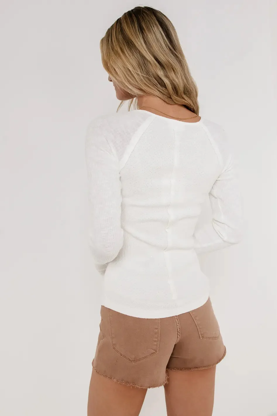 Skye Contrast Top in White - FINAL SALE sold by bohme product image thumbnail 3