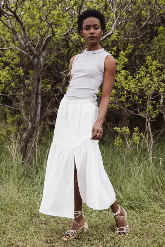 Aspen Midi Skirt in White - FINAL SALE sold by bohme