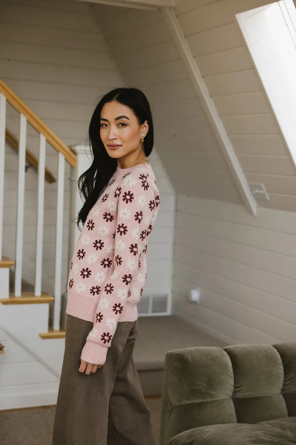 Lynnlee Floral Sweater in Pink - FINAL SALE sold by bohme product image thumbnail 4