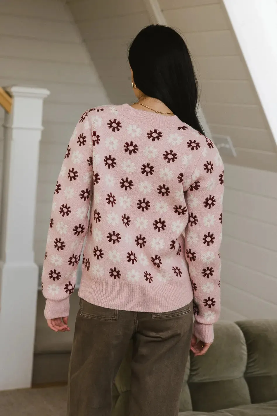 Lynnlee Floral Sweater in Pink - FINAL SALE sold by bohme product image thumbnail 2