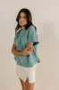 Ariella Waffle Knit Top in Blue - FINAL SALE sold by bohme
