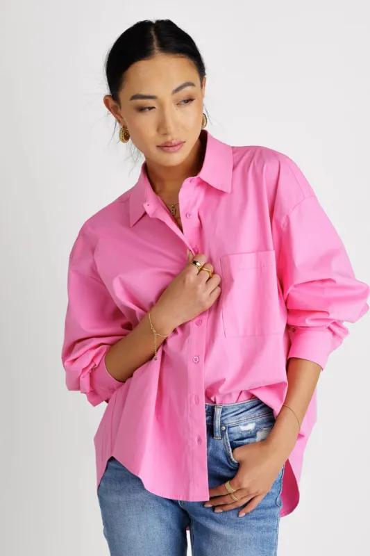 Gracie Button Up in Pink - FINAL SALE sold by bohme