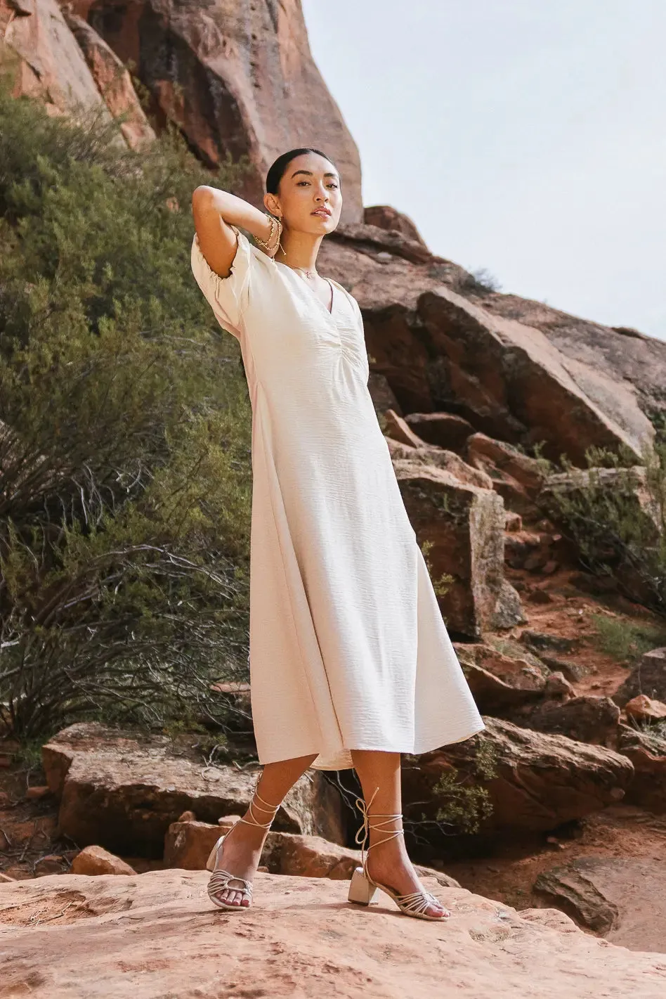 Maeve Midi Dress in Cream - FINAL SALE sold by bohme product image thumbnail 2