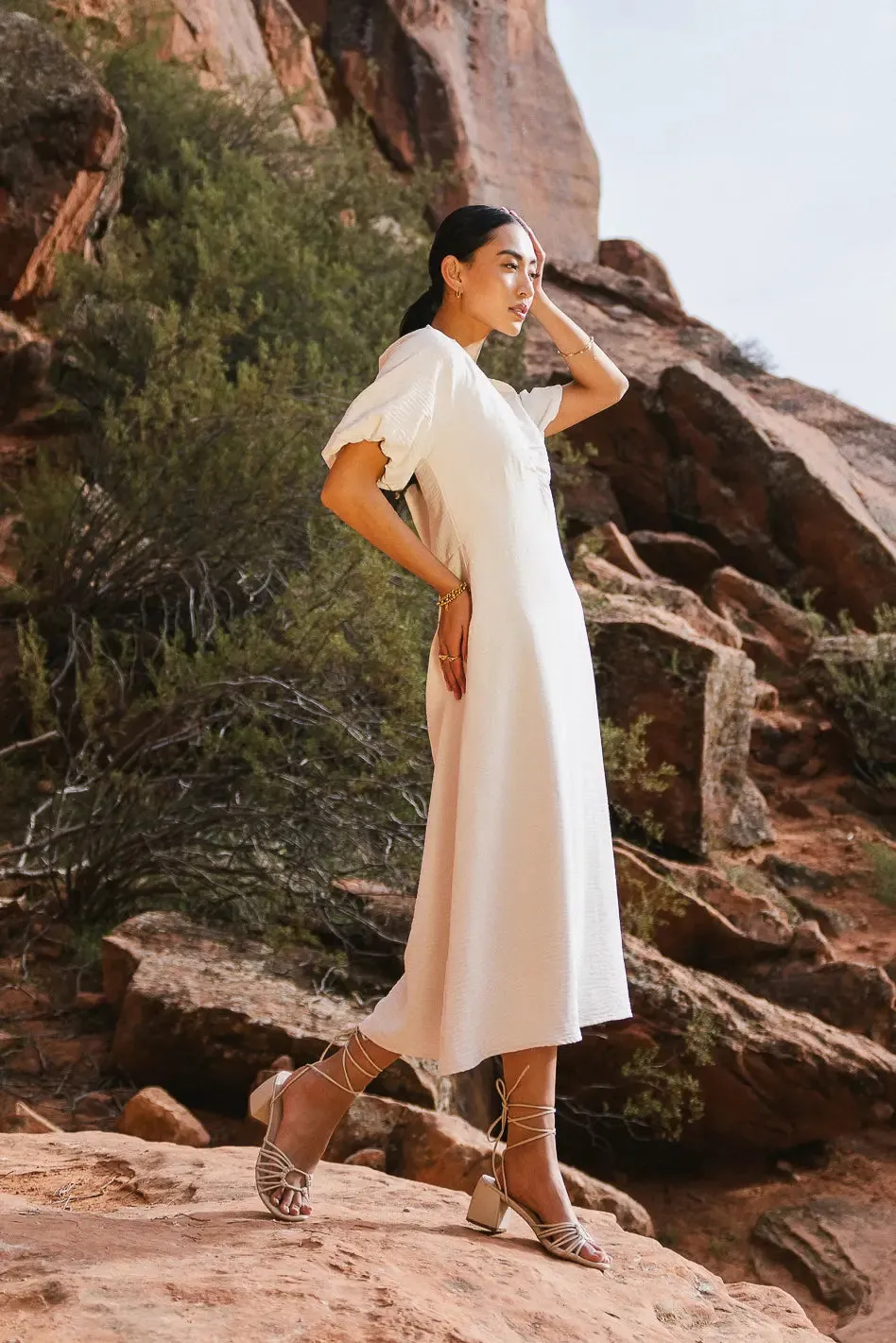 Maeve Midi Dress in Cream - FINAL SALE sold by bohme product image thumbnail 3