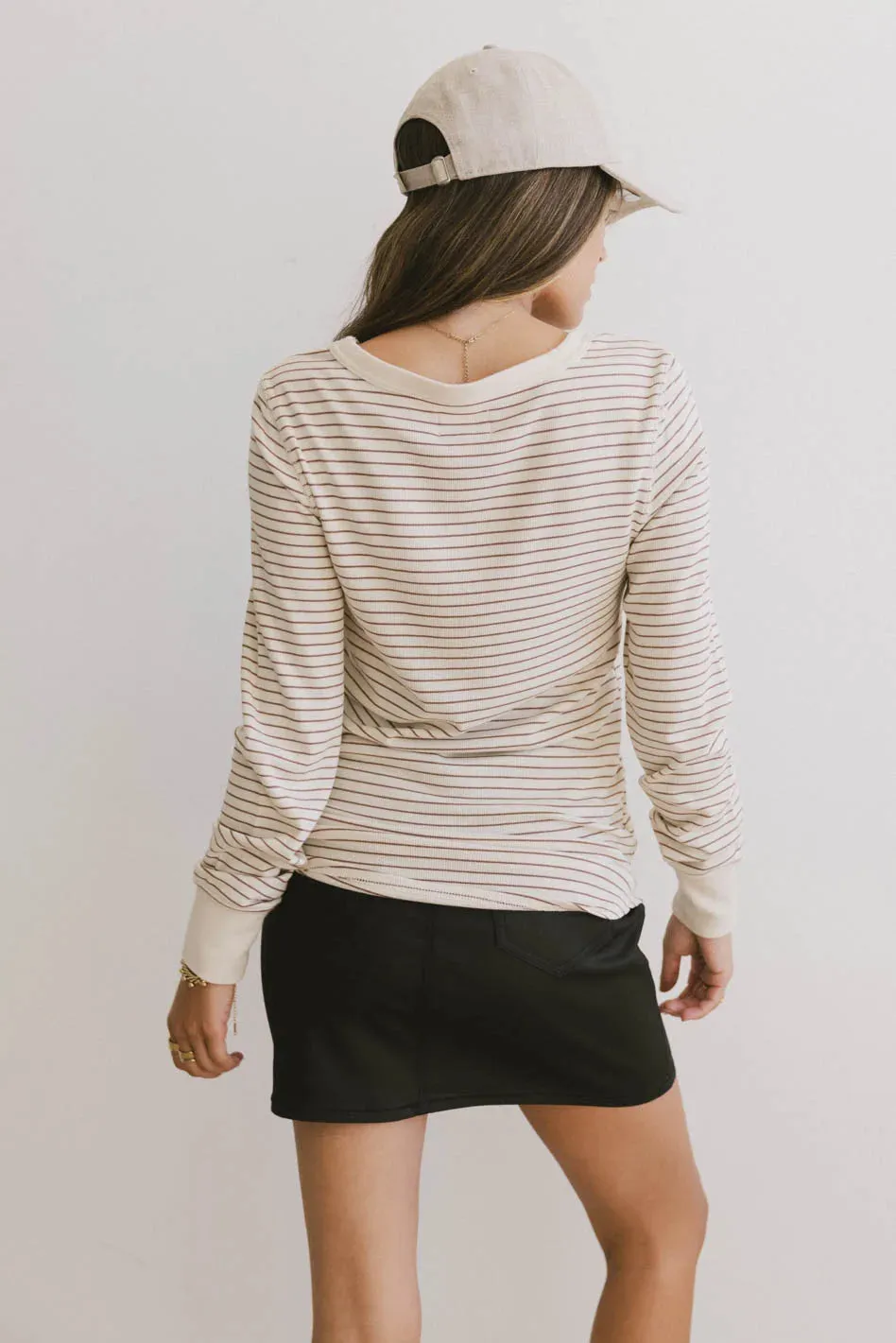 Kamari Striped Top in Clay sold by bohme product image thumbnail 3