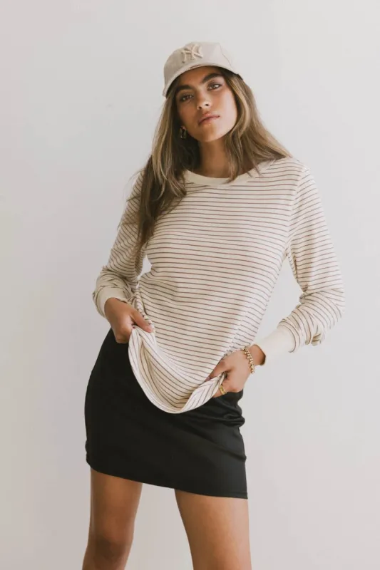 Kamari Striped Top in Clay sold by bohme