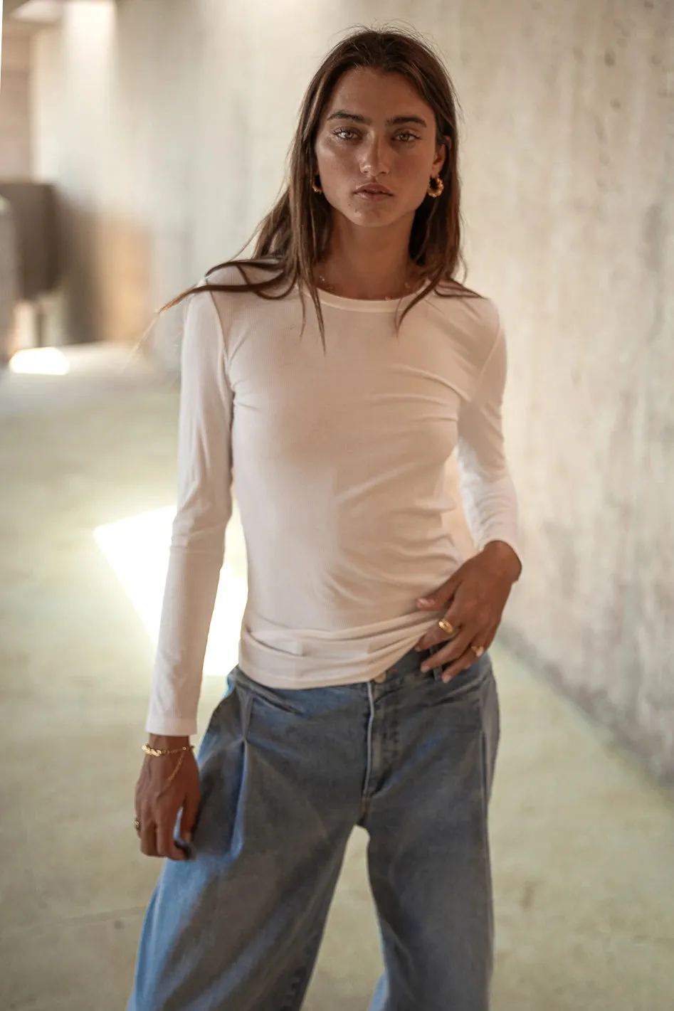 Journee Ribbed Top in Ivory - FINAL SALE sold by bohme product image thumbnail 3