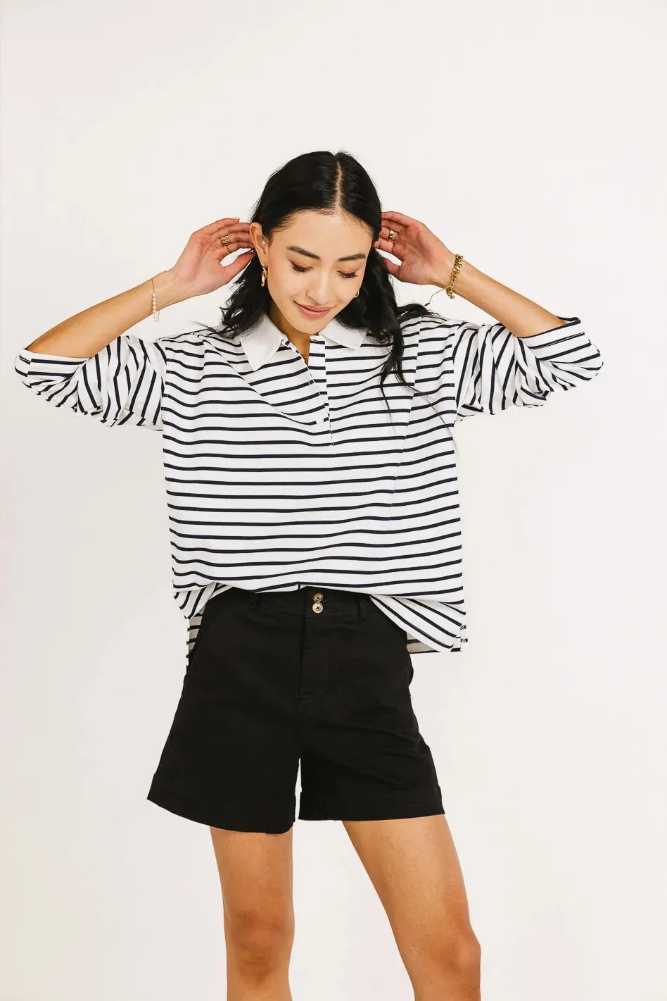 Layla Collared Striped Top - FINAL SALE sold by bohme