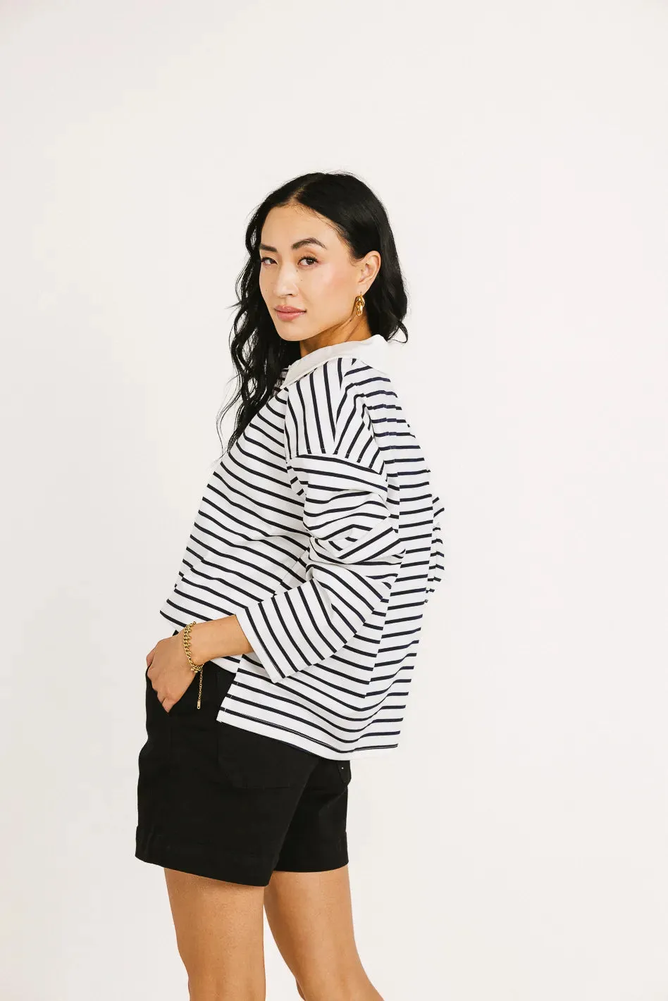 Layla Collared Striped Top - FINAL SALE sold by bohme product image thumbnail 4