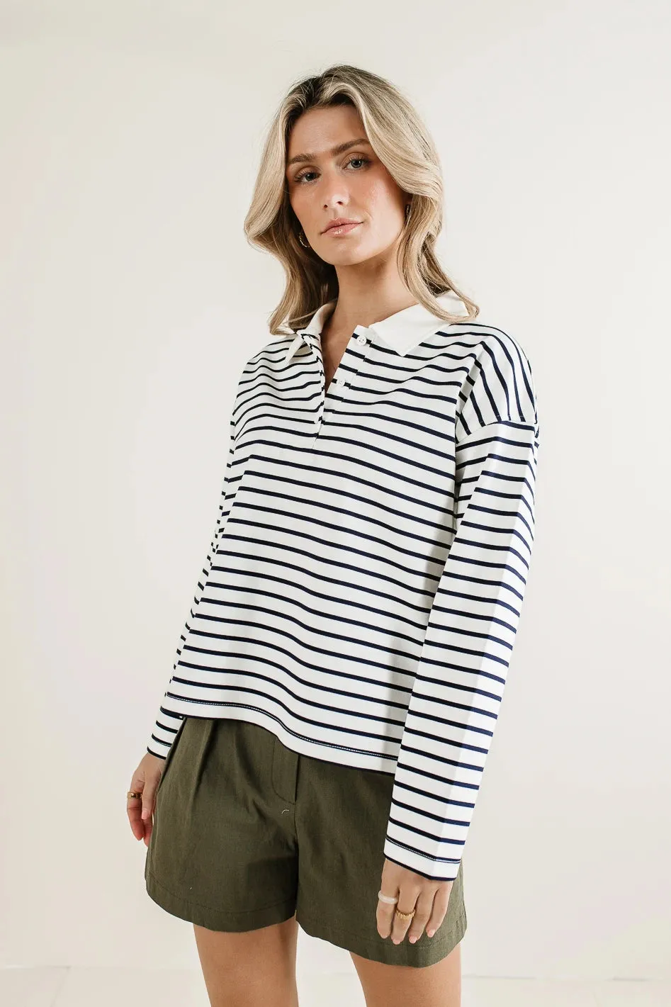 Layla Collared Striped Top - FINAL SALE sold by bohme product image thumbnail 2