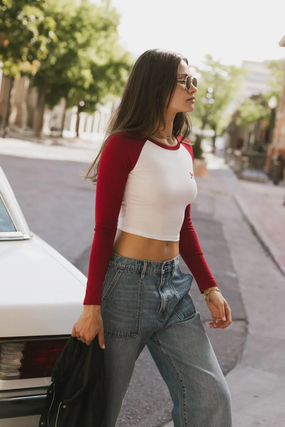 Becca Raglan Tee in Red - FINAL SALE sold by bohme product image thumbnail 5